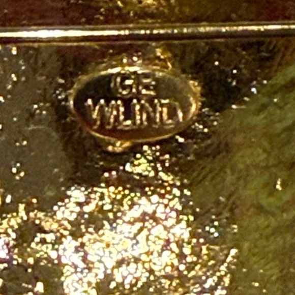 GE Wlind Signed Enamel American Flag Apple Brooch Pin With Rhinestones Vintage - Picture 11 of 14